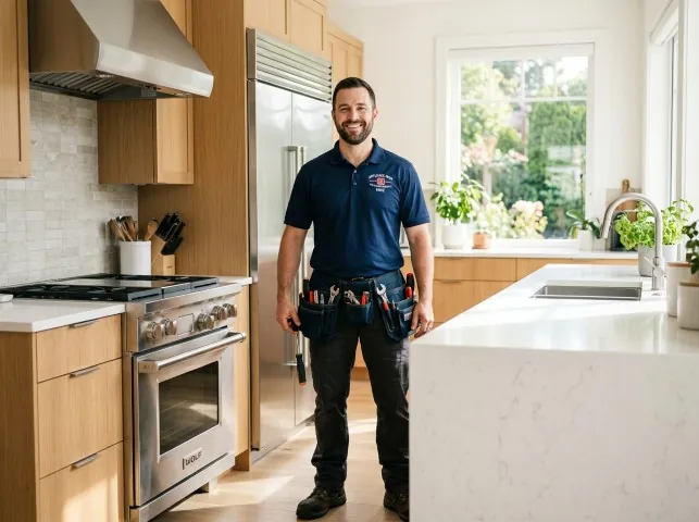 Appliance Repair Hero technician in a Bardstown, KY kitchen after an appliance repair